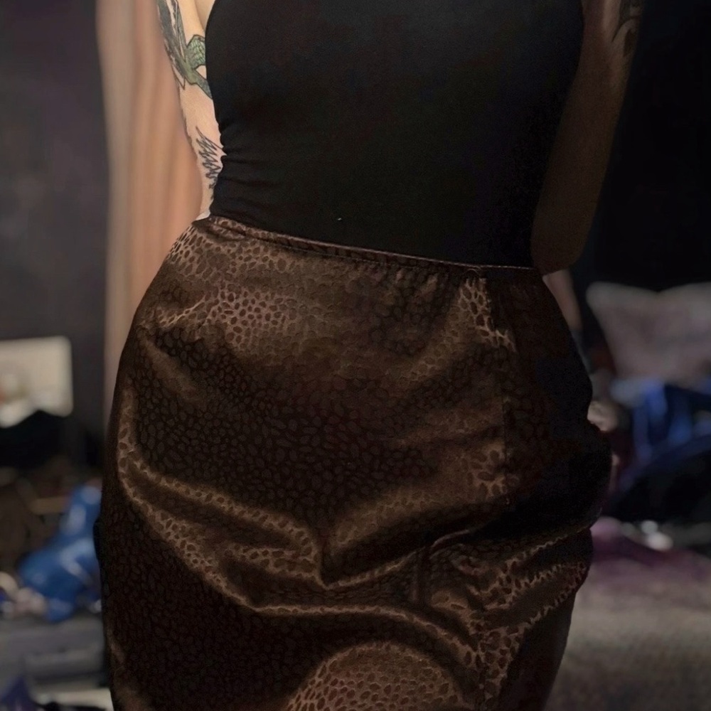Windsor Black and Brown Leopard Pencil Skirt